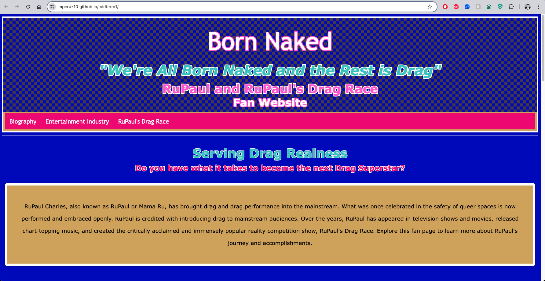 RuPaul Fan page website